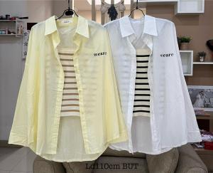 KEMEJA POLOS PLUS DALEMAN GARIS IMPORT BUT