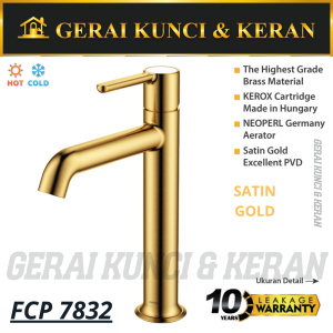 PALOMA FCP 7832 Keran Mix Wastafel Cuci Tangan Panas Dingin Kran SATIN GOLD