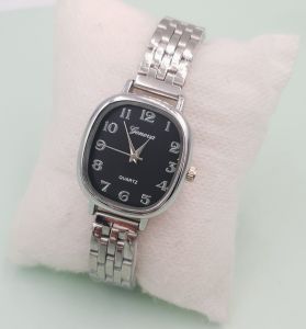 World Times นาฬิกาข้อมือ Geneva ( เจนีวา ) แบรนด์แท้ ทรงเหลี่ยม หน้าปัดตัวเลข