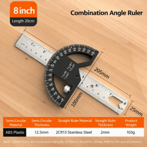 MAKERVY Multi-functional Angle Ruler Adjustable Inch  Metric Protractor Measuring Tool Woodworking Marking Gauge Woodworking Measurement