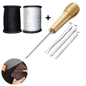 Shoe Repair Tool with Straight Hook Curved Needle Cone Crochet Hook and Thread