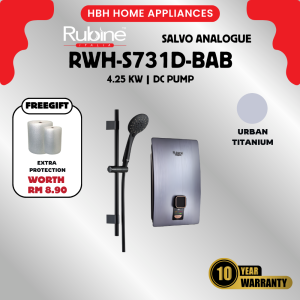 (Free Bubble Wrap) Rubine Pemanas Air Segera Bukan Pam Salvo Series RWH-S731D / RWH-S730N 1.6L/Min DC Pump / Non Pump Instant Water Heater 热水器