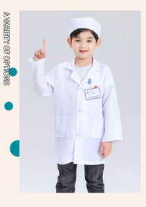 Junyeh Kids Role Play Costume Doctors Overall White Gown Nurse Uniform Toy Childrens Clothing for Girl Boy