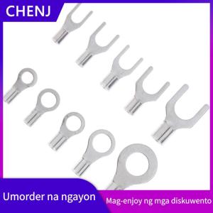 CHENJ 320Pcs Box 10 In 1 Terminals Non-Insulated Ring Fork U-type Brass Terminals kit