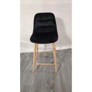 Belilah Premium Velvet Fabric Island Chair Modern Bar Metal Backrest Kerusi Makan Tinggi Cafe