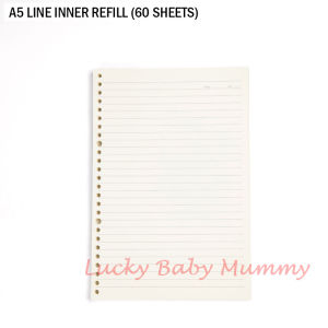 A4/B5/A5 Loose Leaf Binder Document File/Clips/Notebook 60pcs Refill Paper