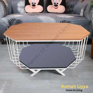 RumahLiyya Meja Minimalis Ruang Tamu Rangka Besi - Sidni Table