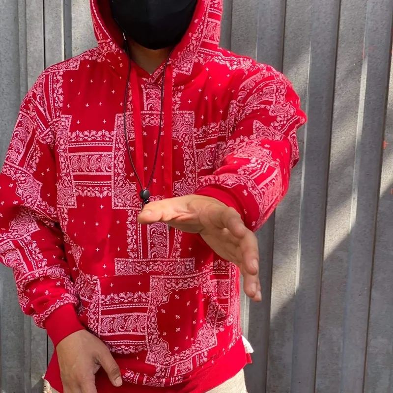 Red deals bandana hoodie