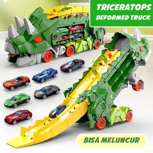 Mainan Anak Laki Laki Dinosaurus Triceratops Deformation Truck Mainan Mobil Mobilan Free 10 Mobil Metal