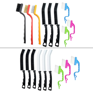 Ergonomic Professional Gaps Cleaning Tool Kit Scrubber Brushes Precise Brush Heads Heavy Duty Plastic Construction 9pcs