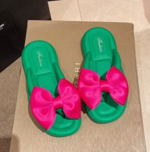 Free Shipping Soft-Soled Slippers For Women Perfect For Outdoor Wear In Summer Featuring A Cute Bow Design And A Sweet Beachy Style