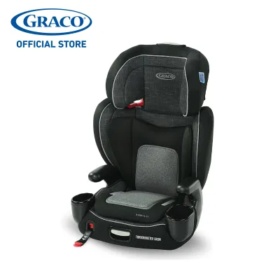 Graco TurboBooster Grow High Back Booster Seat Featuring RightGuide Seat Belt Trainer West Point (1 Year Warranty)
