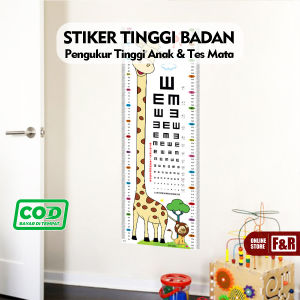 Wallpaper Sticker Dinding Pengukur Tinggi Badan Anak Dekorasi Stiker Tempel Karakter Hewan Lucu Grow Up