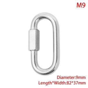 SIERWU 9 Sizes Chains Buckles Screw Lock Safety Snap Hook Chain Connecting Ring Carabiners Climbing Gear Carabiner