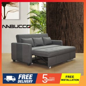Nabucco MS18 Adjustable Sofa Bed[Free 3 Pcs Long Pillow][Can Choose Casa Leather or Water Resistance Fabric][Delivery in West Malaysia Only]