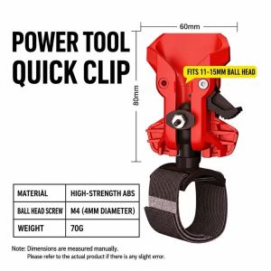 Practical Waist Hanging Power Tool Drill Holder High-Hardness Self-Locking Belt Clip with Quick Release Design