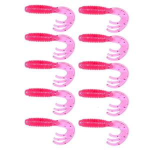 10pcs Soft Baits Fishing Lures Swimbait Curl Tail Worms Grub Lures 2.1g 5.5cm Saltwater Fishing Accessories