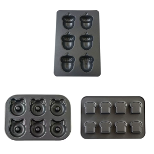 Thickened Carbon Steel 6 Cavity Nonstick Baking Pan For Even Heat Distribution And Easy Cake Releases With Multi Design