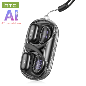 HTC NE37 AI Translation Earphones Wireless Sleep Earphones Bluetooth 6.0 AI Real-time Translation Earphones IPX5 Waterproof In-Ear Earphones Hi-Fi Sound Quality 1-Year Warranty