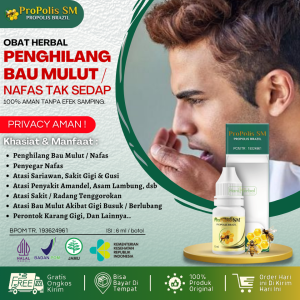 Obat Untuk Bau Mulut dan Nafas Membandel Alami - Akibat Gigi Berlubang Parasit Bau Mulut Dari Tenggorokan Herbal Karena Gigi Palsu Habis Makan Jengkol / Pete Karena Lambung Amandel Menyengat Untuk Anak Dewasa Kronis & Akut - Propolis SM ASLI 100%