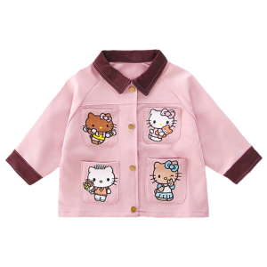 Christmas gifts Halloween Kawaii Girls Sanrio Spring and Autumn New Coat Hello Kitty Childrens Anime Cartoon Fashion Tops Comfortable Soft Windbreaker