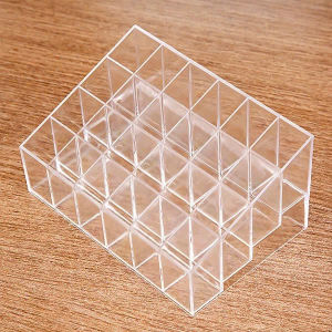 Khay Đựng Son Môi Phấn Để Bàn Khay Nhựa Mica 24 Ô Siêu Bền Trong Suốt Đựng Mĩ Phẩm
