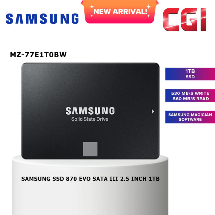 Samsung 870 Evo Sata III 2.5" 1TB SSD - MZ-77E1T0BW | Lazada