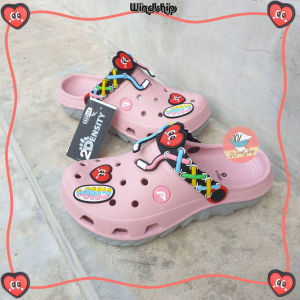 Adda 5TD11 รองเท้าหัวโต ลายหัวใจ รองเท้ารัดส้น รองเท้าแตะผู้หญิง