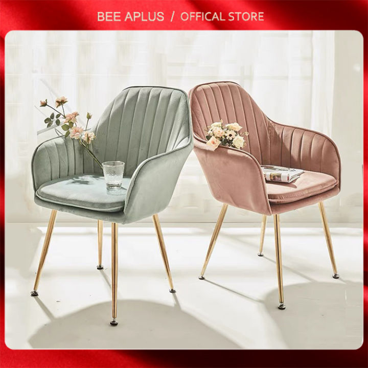 Nordic Ins Minimalistic Modern Home Dining Make UpChair Stylish office  chair Luxury Metal stool leg Lazada PH