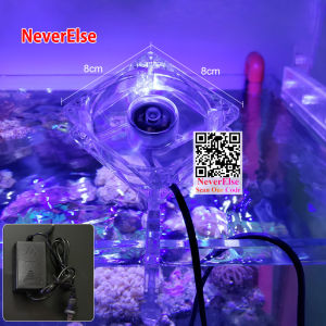 Multi Head Aquarium Cooling Fan 100v~240v Adjustable Submersible Cooler Clip fixed Temperature Fast Cooling Low Noise with Safety Net Cooling Fan for Fishpond Mini fishtank turtletank Coral Aquatic plants fishtank fan Water temperature reduce
