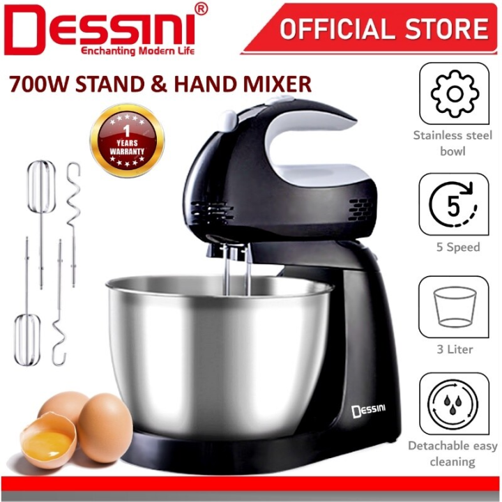DESSINI ITALY 5 Speed Electric Stand Mixer Hand Beater Egg Blender