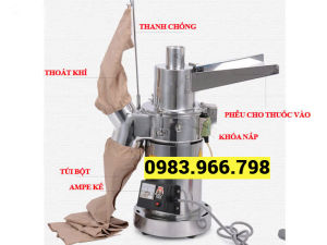 Máy xay nghiền công nghiệp 6 búa đập siêu mịn DF25 công suất 3000w nghiền tam thất cây khô cành khô trầm hương...