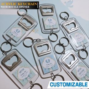 Transfer It Personalized Acrylic Keychain With Bottle Opener Perfect for Christening Souvenir & Gift SOLD PER Piece Min. 20pcs