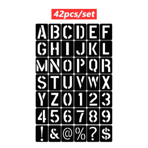 42pcs Large Letter Stencils for Painting Wall Alphabet Numbers Drawing Templates Easy Use DIY Craft