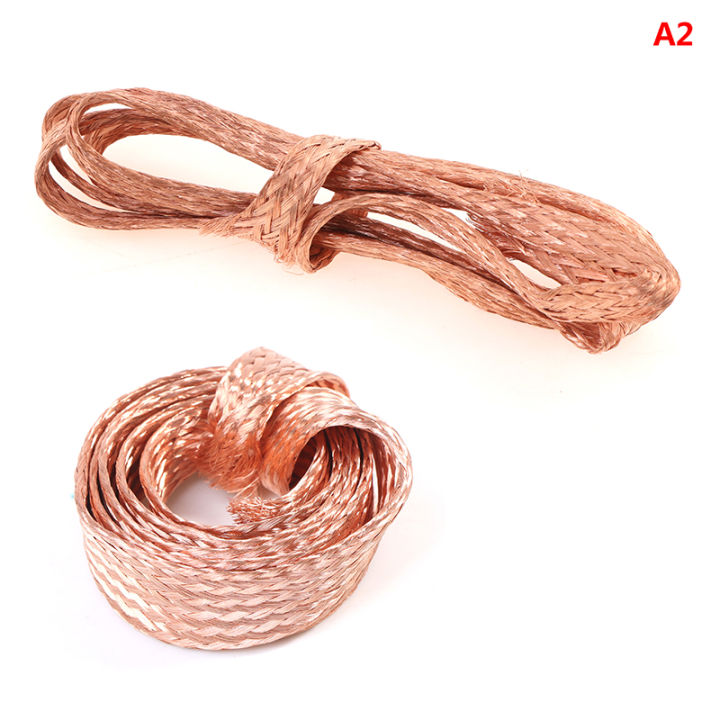 [Creative] 1m Flat Pure Copper Braid Cable Bare Copper Braid Wire ...