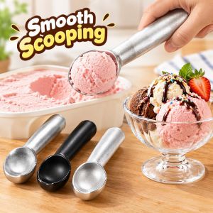 Ice Cream Scoop Heavy Duty Aluminum Alloy Nonstick Ergonomic Handle Multi Use For Gelato Sorbet Home Kitchen Utensil