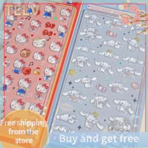 TELV 1 Sheet Cute Fashion Interesting Cinnamoroll Phone Case Decorative Decals Hello Kitty 3d Sticker Childrens Toy