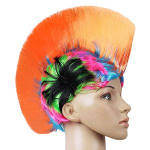 BEAUTYLADIES Colored Funny scomb Fluffy Natural Rainbow Punk Wig Bar Invisible Mohawk Wig Cosplay Party