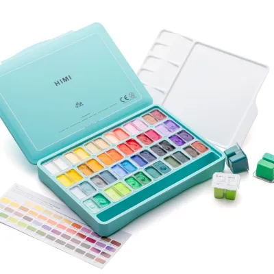 [Giao Hỏa Tốc] Bộ Màu Gouache Sinh Đôi Himi Twin Split Cup 36/48 Màu x 12g - TST121 hoặc TSF86/TST125