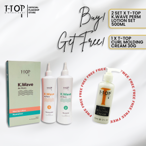 Korean K Wave Perm Curl Lotion Set with Free Curl Molding Cream Hair Styling by T-TOP