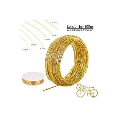 【Cian123】 Soft Golden Brass Wire Bare Copper Wire Line Make Shape Metal Wire For DIY Making Dia 0.1-3mm
