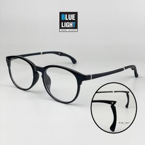 Gọng Kính Cận Kính Giả Cận Nam Nữ Thể Thao Đuôi Kính Gập Mắt Tròn Gọng Nhựa Đen Bóng Hàn Quốc - BLUE LIGHT Gọng Kính Full Rim Thời Trang - Lazada