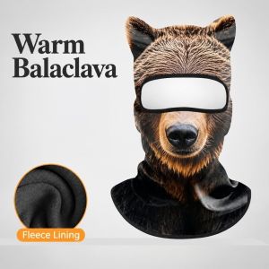 MUSASI Lớp lót ấm áp nạ trùm đầu Balaclava dành cho cả nam và nữ. Co giãn Chống gió. Mũ che đầu hình động vật lạ Sống động như thật nạ che kín dùng cho mùa đông. Trượt tuyết đạp xe.