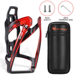 WEST BIKING Bike Water Bottle Cage 3 in 1 Multifunctional Water Bottle Holder With 2 Tire Levers Tool Box Bike Accessories