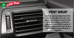 LITTLE TREES Car Air Freshener | Vent Wrap Provides Long-Lasting Scent Invisibly Fresh | Vanillaroma | Black Ice | Strawberry