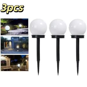 MIKE DUNBAR 3pcs Waterproof Design Solar Powered LED Lamp Energy Efficient Solid Sealed Structure Outdoor Garden Light Automatic Lighting No Wired Power Solar Bulb Lamp Outdoor Use