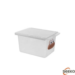 SK Clear Pull-Out Drawer Storage Organizer Bathroom Counter Container for Cotton Pads Cotton Swabs 1Pc