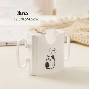 【Tiaioi】ผู้ถือกล่องนม กล่องกันบีบ มีหูจับ 2 ข้าง ที่ใส่กล่องนม ปรับขนาดได้ บีบคอนเทนเนอร์เครื่องดื่มที่วางแก้วเด็กกล่องนม