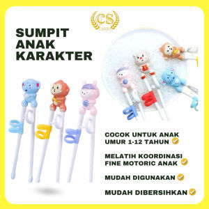 CS Chopstick Baby Training / Chopstick Sumpit Anak Karakter Animal Lucu / Sumpit Latihan Anak Alat Makan Anak Bayi Import DUNIA ANAK C987