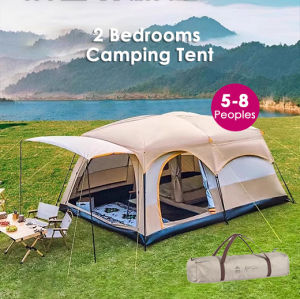 🇸🇬【2 Rooms】Camping Tent / Outdoor Tent / 210*330*185CM / 5-8 Peoples / Outdoor Family Home Tents / Rainproof Anti UV / Automatic Portable